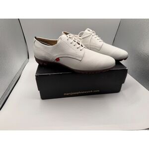 Marc Joseph New York Pacific Golf Shoes Mens 8.5 White Grainy Leather 25892-WG